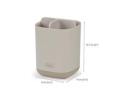 Joseph Joseph Easy-Store - Compact Toothbrush Holder Caddy Bathroom Storage- Ecru Small