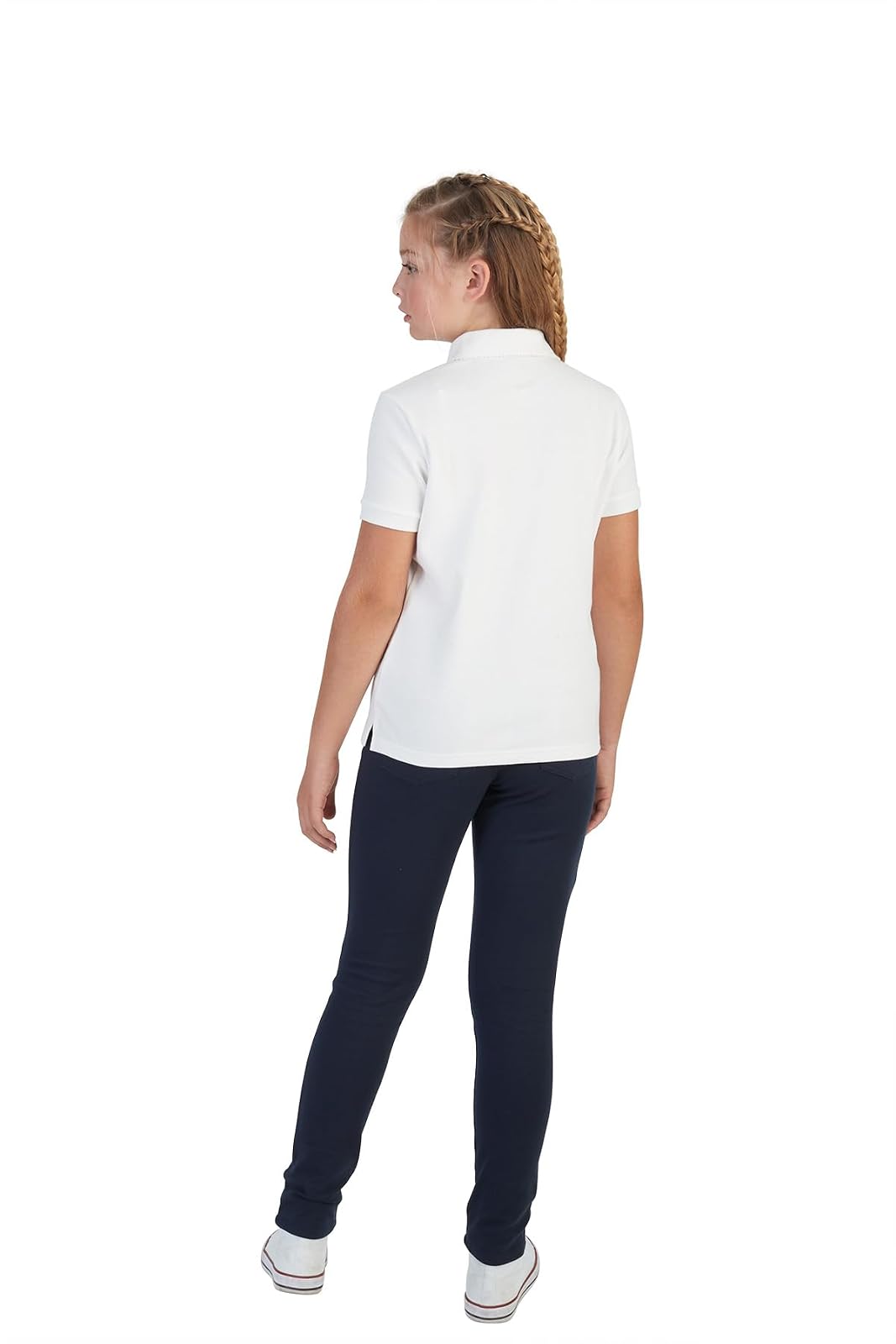 French Toast Girls' Short Sleeve Picot Collar Polo School Uniform Shirt (Standard and Plus)