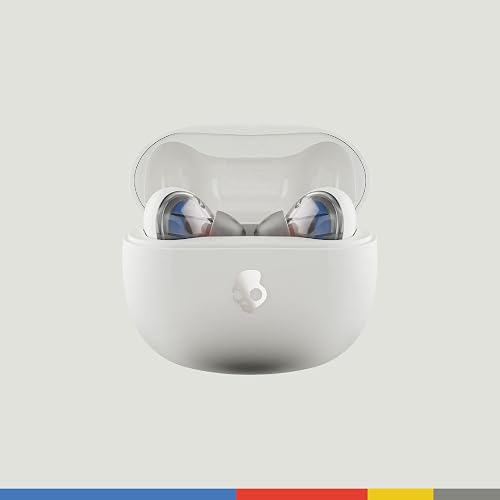 Skullcandy Rail Auriculares In-Ear Inalámbricos, 42 h de Autonomía, Skull-iQ, con Alexa Habilitada, Micrófono, Compatibles con iPhone Android y Dispositivos Bluetooth, Blanco