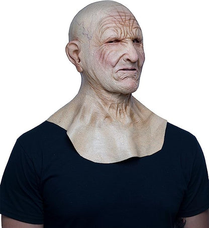 Elder Man, Máscara Divertida de Imitación de Hombre Adulto, Máscaras de Viejos Abuelos Ideal para Halloween y Fiestas de Disfraces