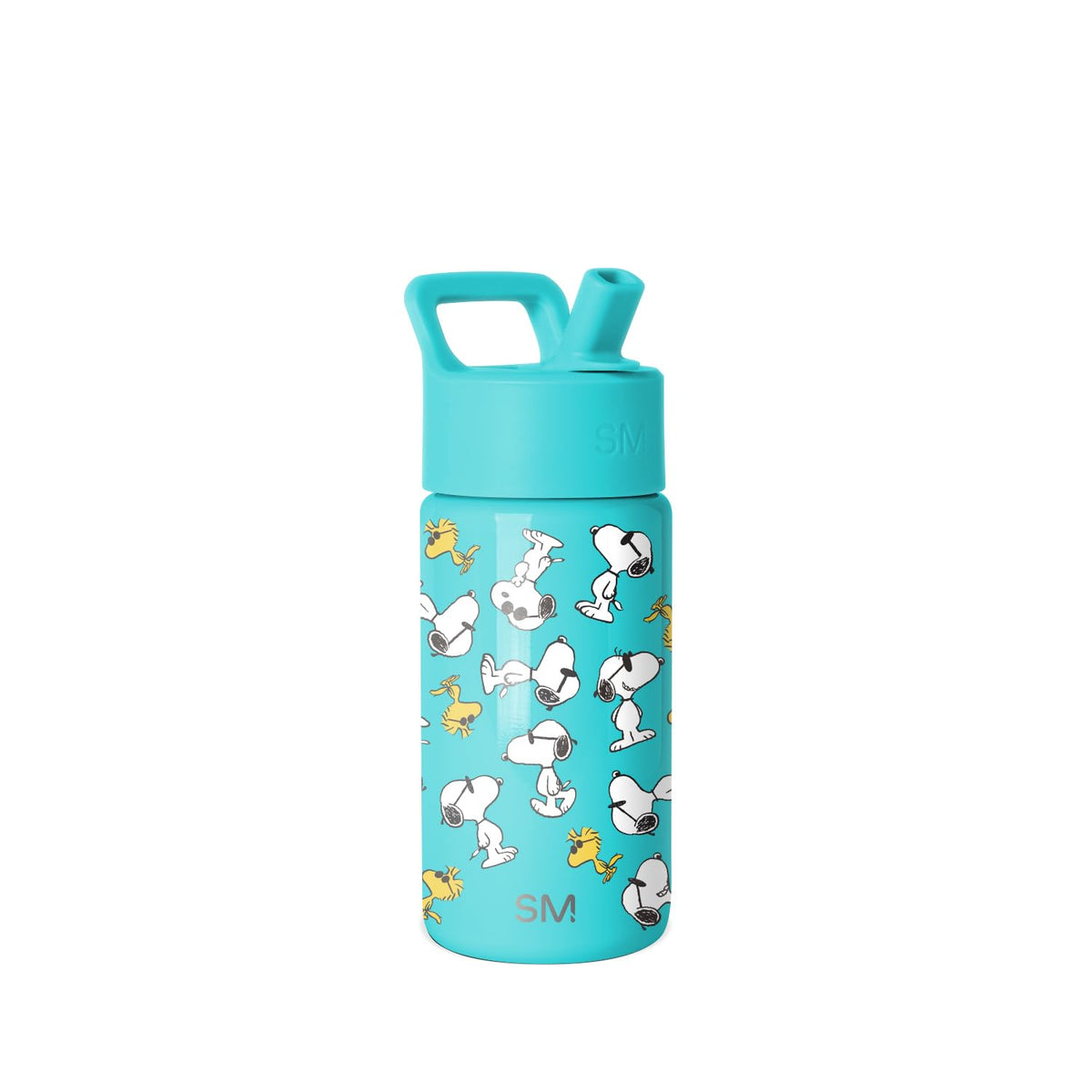 Simple Modern Summit Botella Infantil con Popote, 18 oz, Diseños Infantiles - Cacahuetes: Snoopy y Woodstock - 0.4 Litros