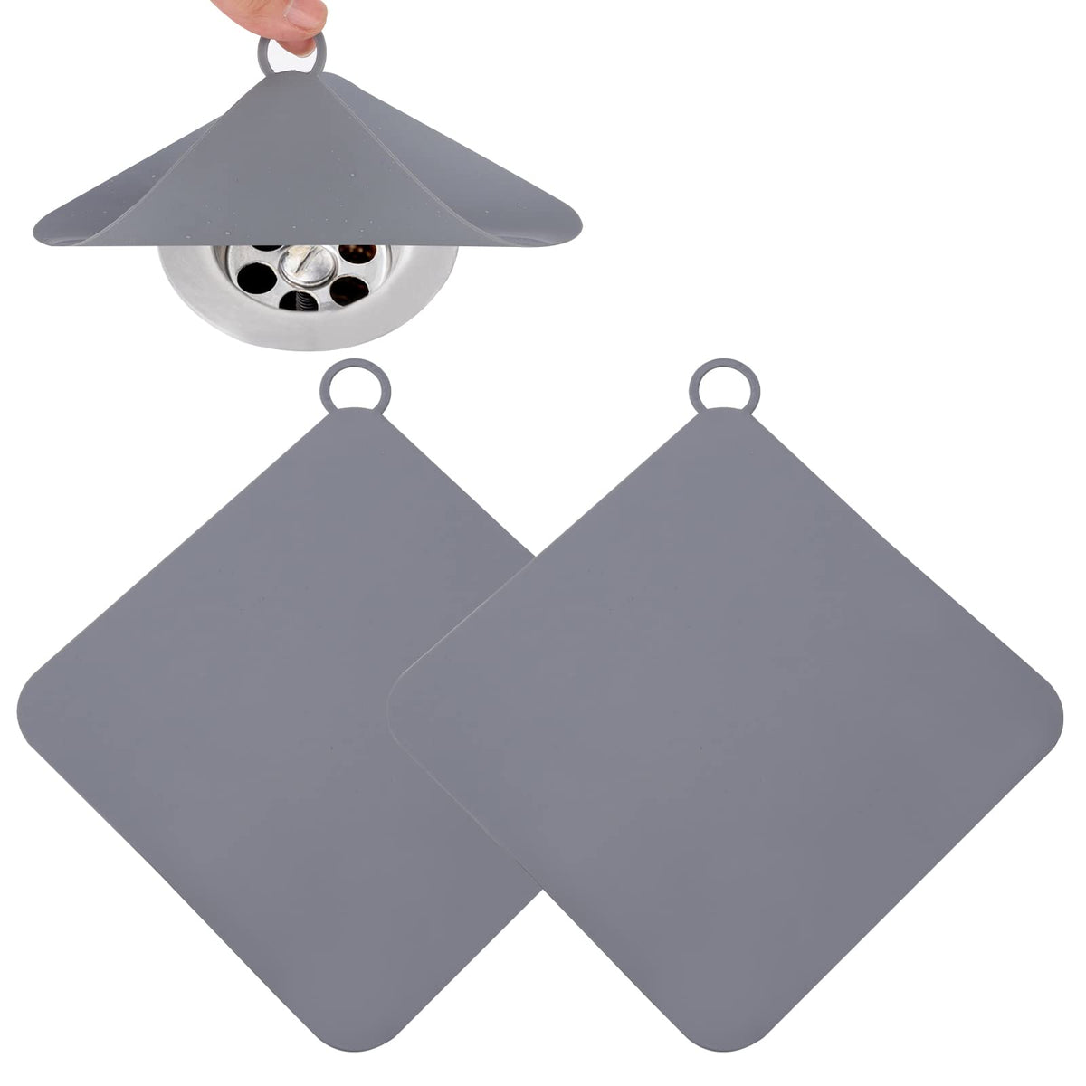 NUSKON 2 Piezas Tapón De Silicona Para Drenaje De Suelo, Tapa Cuadrada De Silicona, Almohadilla Desodorante Para Cocina, Baño Y Lavandería, Cubierta De Ducha