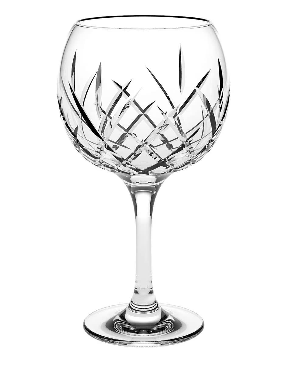 Juego de 6 Copas para Ginebra de Vidrio de 620 ml- Cristaleria italiana - Vidrio Cortado - Para Ginebra, Champaña, Vino, Cocteleia, Camarones, Ceviche...