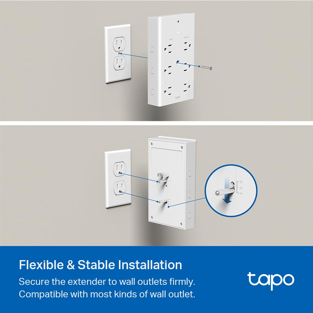 Tapo TP-Link P306, Multicontacto Inteligente, 6*outlets, 2*USB-A y 1* Puerto PD, Sensor de iluminación Ambiental Incorporado, Funciona con HomeKit, Alexa y Google.