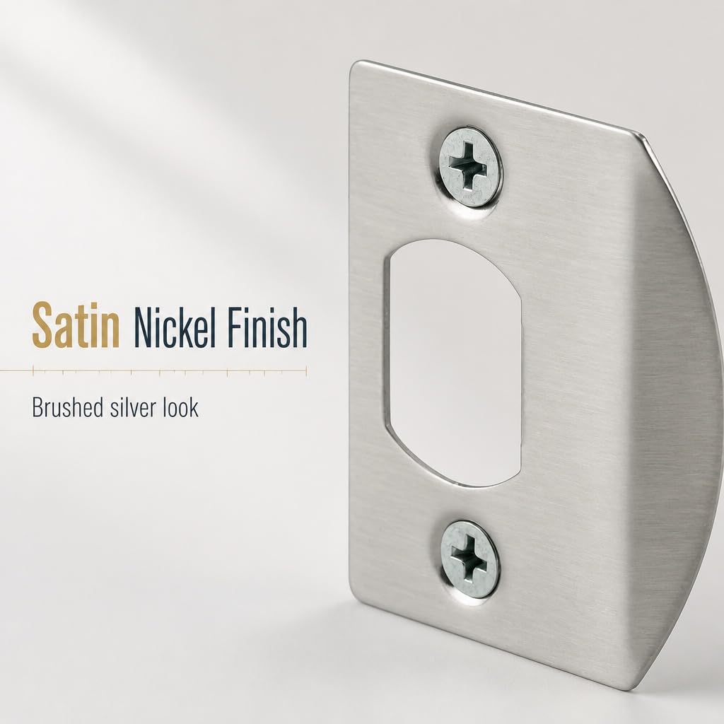 Prime-Line E 2457 Standard Latch Strike, 1-5/8 in., Steel, Satin Nickel Finish (Pack of 2)