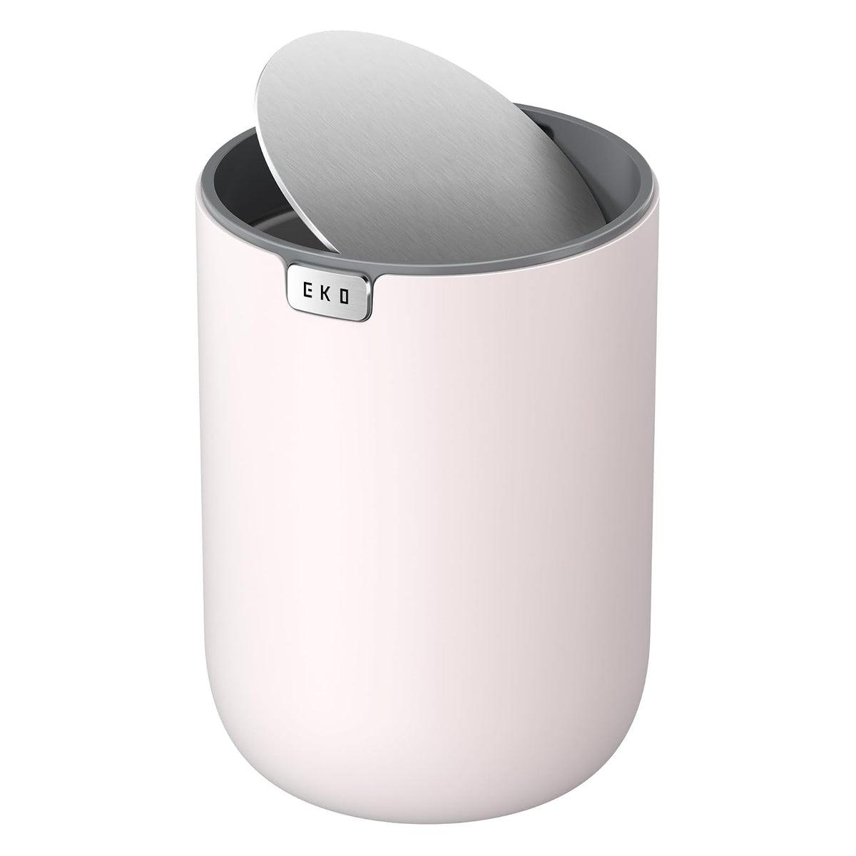 EKO Fandy - Mini cubeta de basura con tapa de 0.58 gal/2.2 litros, basurero con tapa basculante para baño, encimera, tocador, escritorio u oficina, (rosa) - Rosa - 2.2 Liters