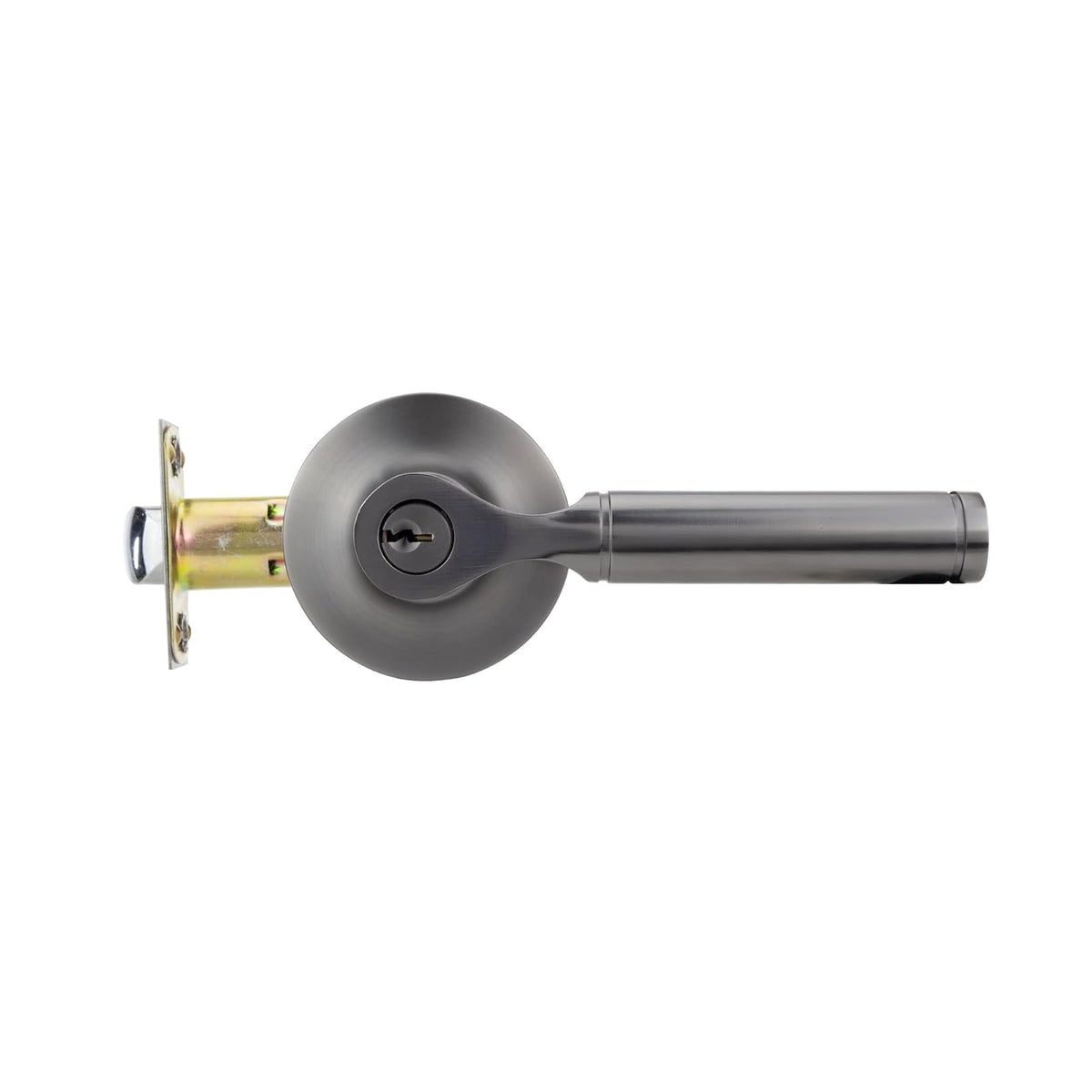 Phillips Manija Cedro Recámara GunMetal | Cerradura Tubular con Mecanismo Anti Tarjeta | Puertas 35-45mm Derecha e Izquierda | Incluye Llaves y Garantía