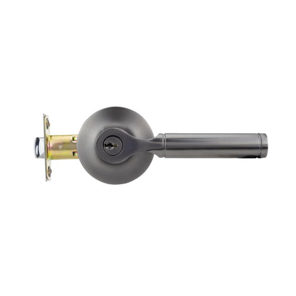 Phillips Manija Cedro Recámara GunMetal | Cerradura Tubular con Mecanismo Anti Tarjeta | Puertas 35-45mm Derecha e Izquierda | Incluye Llaves y Garantía