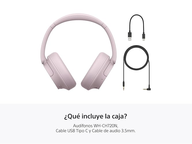 Sony Audífonos inalámbricos WH-CH720N con Noise Canceling, Rosa (Versión Nacional)