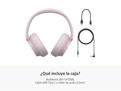 Sony Audífonos inalámbricos WH-CH720N con Noise Canceling, Rosa (Versión Nacional)