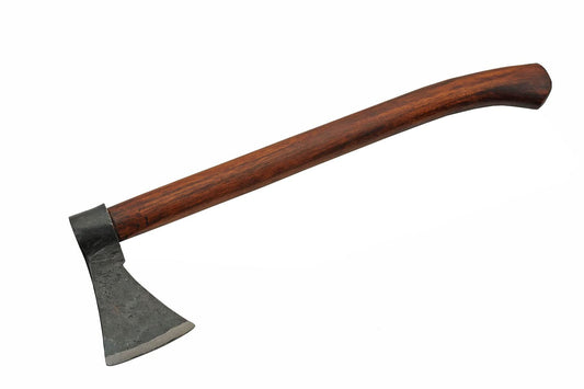 SZCO Supplies Hacha forjada a Mano Estilo Vikingo de 16 Pulgadas, Hoja de Acero al Carbono con Mango de Madera, Hacha Medieval de Comercio eslava para Cortar, Acampar y recreaciones históricas