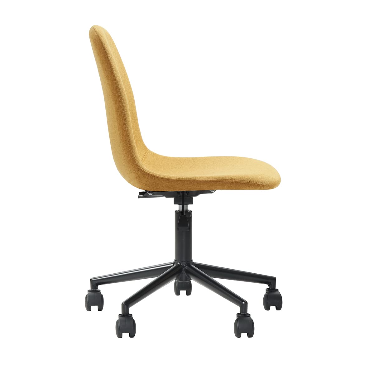 Alterego - Silla de Oficina Rolet. Giratoria con Altura Ajustable y Asiento Acolchado en Tela de Lino. Color Amarillo