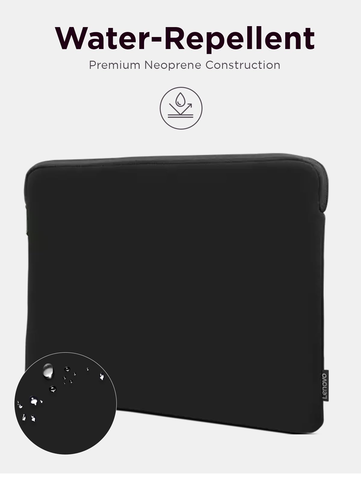 Lenovo Basic - Funda para portátil de 11 Pulgadas, Compatible con MacBook Air/Pro, Material de Neopreno, Forro Polar Suave, Apertura Superior con Cierre, Color Negro