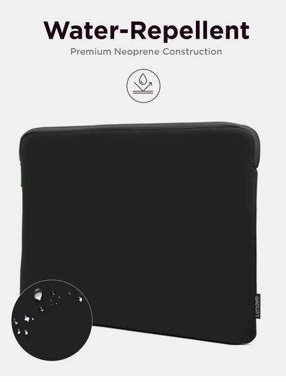 Lenovo Basic - Funda para portátil de 11 Pulgadas, Compatible con MacBook Air/Pro, Material de Neopreno, Forro Polar Suave, Apertura Superior con Cierre, Color Negro