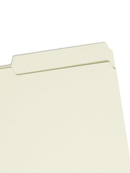 Smead Carpeta de archivos con cierres SafeSHIELD, 2 sujetadores, pestaña de corte 2/5, altura de guía, expansión de 2 pulgadas, tamaño legal, gris/verde, 25 por caja (19920)