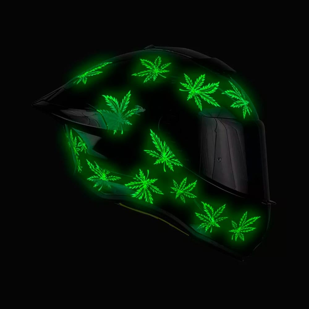 KOV Casco Buster Mary Jane Negro Mate Brilla EN LA Oscuridad para Moto Certificado Dot