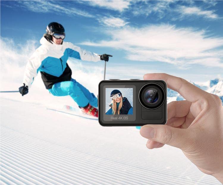 Auvce Cámara de acción 4K 24MP Ultra HD WiFi Pantalla Deportes cámara submarina EIS 131FT cámara Impermeable ，Cámaras Deportivas DV para Dispositivos Android e iOS,（con Tarjeta de Memoria de 32G）