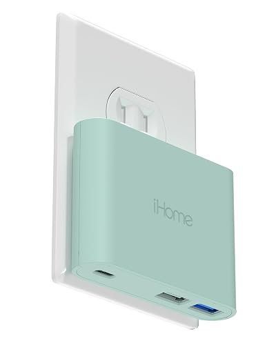 iHome Cargador de Pared USB multipuerto 32 W AC Pro: estación de Carga para Varios Dispositivos con 3 Puertos USB (1 USB-C, 2 USB-A): Carga rápida, compatibilidad Universal