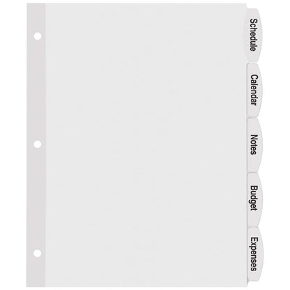 Avery Big Tab - Separadores de etiquetas blancas imprimibles con Easy Peel, 5 pestañas, 20 juegos (14434)