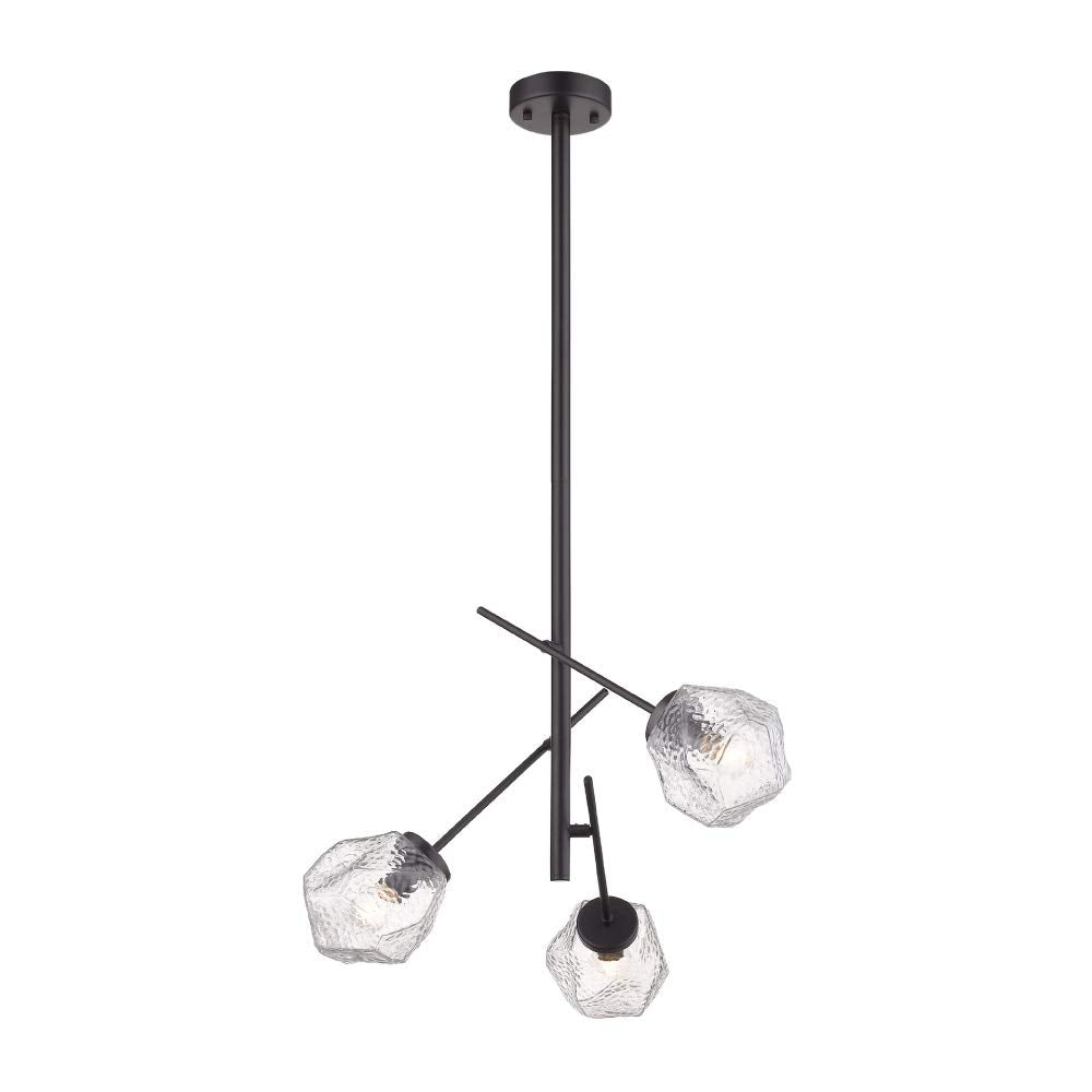 Tecnolite Lampara Colgante Aluminio Negro/Cristal Transparente 18W 100V 180CTL8613MVCT, Grande