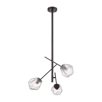 Tecnolite Lampara Colgante Aluminio Negro/Cristal Transparente 18W 100V 180CTL8613MVCT, Grande