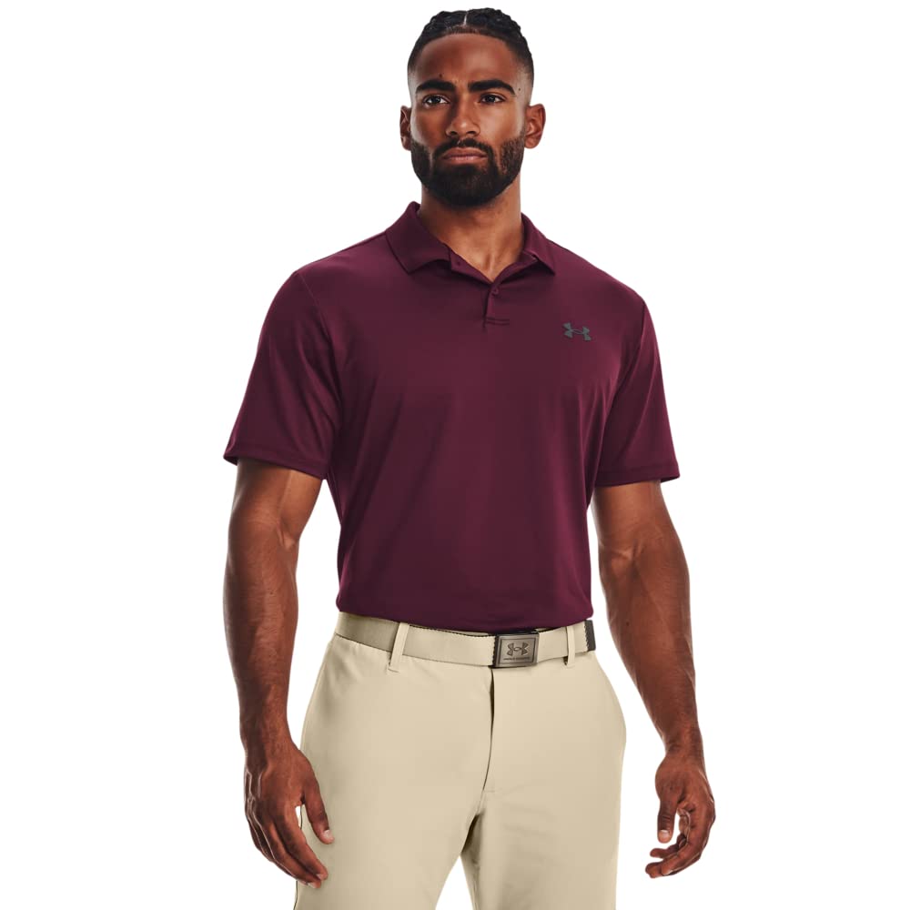 Under Armour Performance 3.0 Playera de Golf, Hombre - Rojo (Dark Maroon - Pitch Gray - 600) - CH