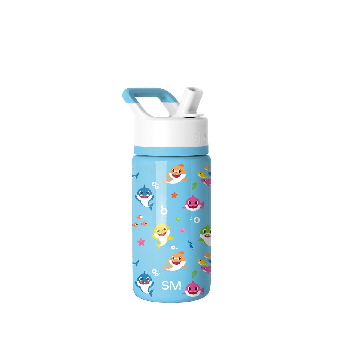 Simple Modern Summit Botella de Agua para Niños con Popote - 14 onzas - Baby Shark: Amigos