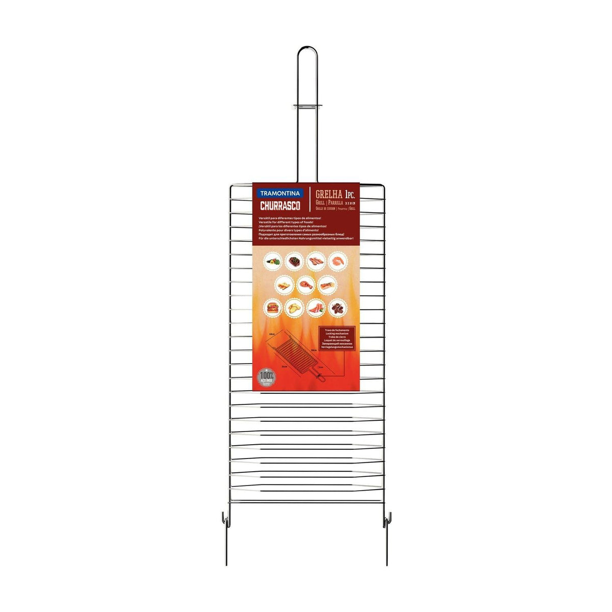 Tramontina - Parrilla Tramontina Churrasco en Acero Inoxidable 56x18 cm