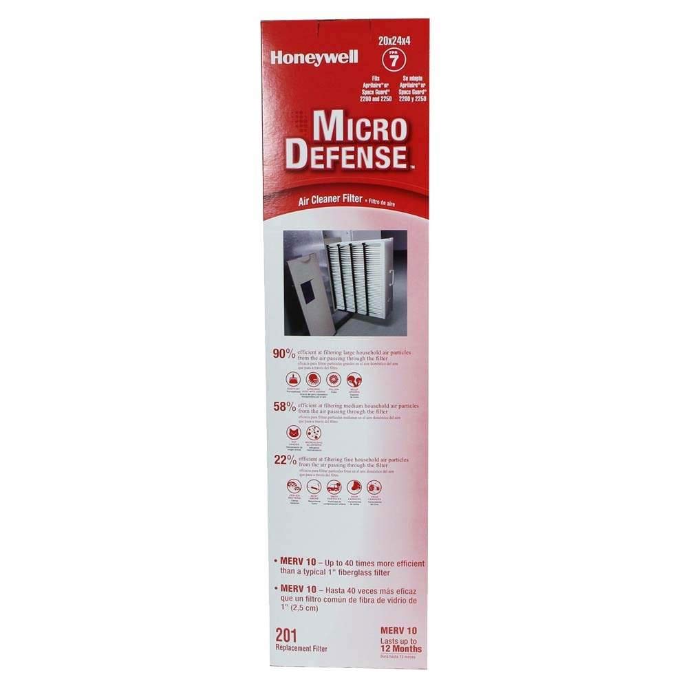 Honeywell - Filtro de aire plegable de alta eficiencia de 10,16 cm, 20 x 24 x 4, Blanco