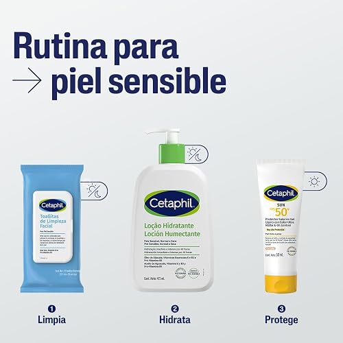 Cetaphil Toallitas de Limpieza Facial Ultra Suaves Piel Sensible 25 Toallas | Eliminan suciedad, maquillaje e impurezas sin resecar, con aloe vera, niacinamida y pantenol para todo tipo de piel sensible.
