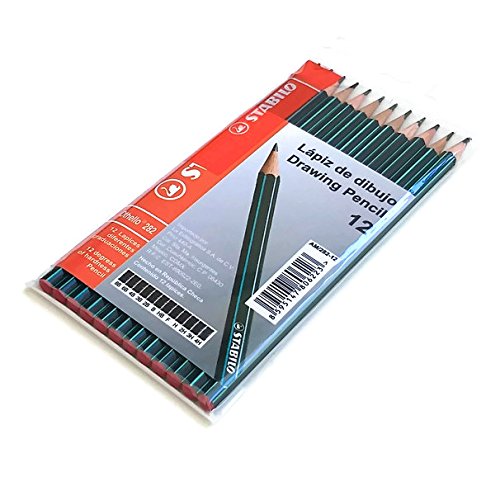 STABILO Paquete de 12 lápices de dibujo multicolor diferentes graduaciones