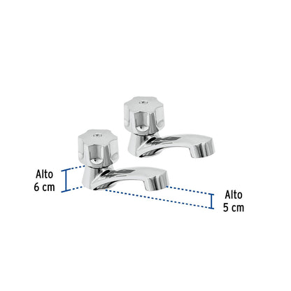 Foset Basic MP-242, Juego 2 llaves plásticas individuales para lavabo