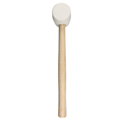Surtek 608B Mazo con cabeza de hule blanco con mango de madera de 12", 8 oz