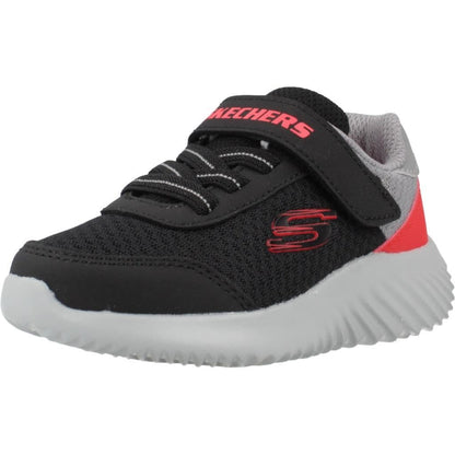 Skechers Bounder tenis para niño - 12.0 cm - NEG - ROJ