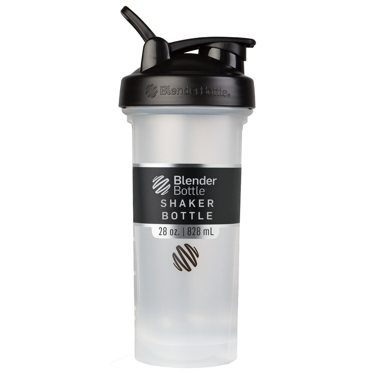 BlenderBottle Classic V2 Botella Mezcladora para Batidos, Varias Capacidades y Colores - 0.8 Litros - Clear - Black