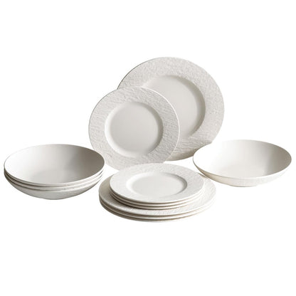 Villeroy & Boch Manufacture Rock Juego de Vajilla 12 Piezas - Blanco