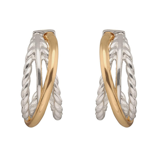 Nine West Aretes Bitono Para Mujer | Metal, Mediano