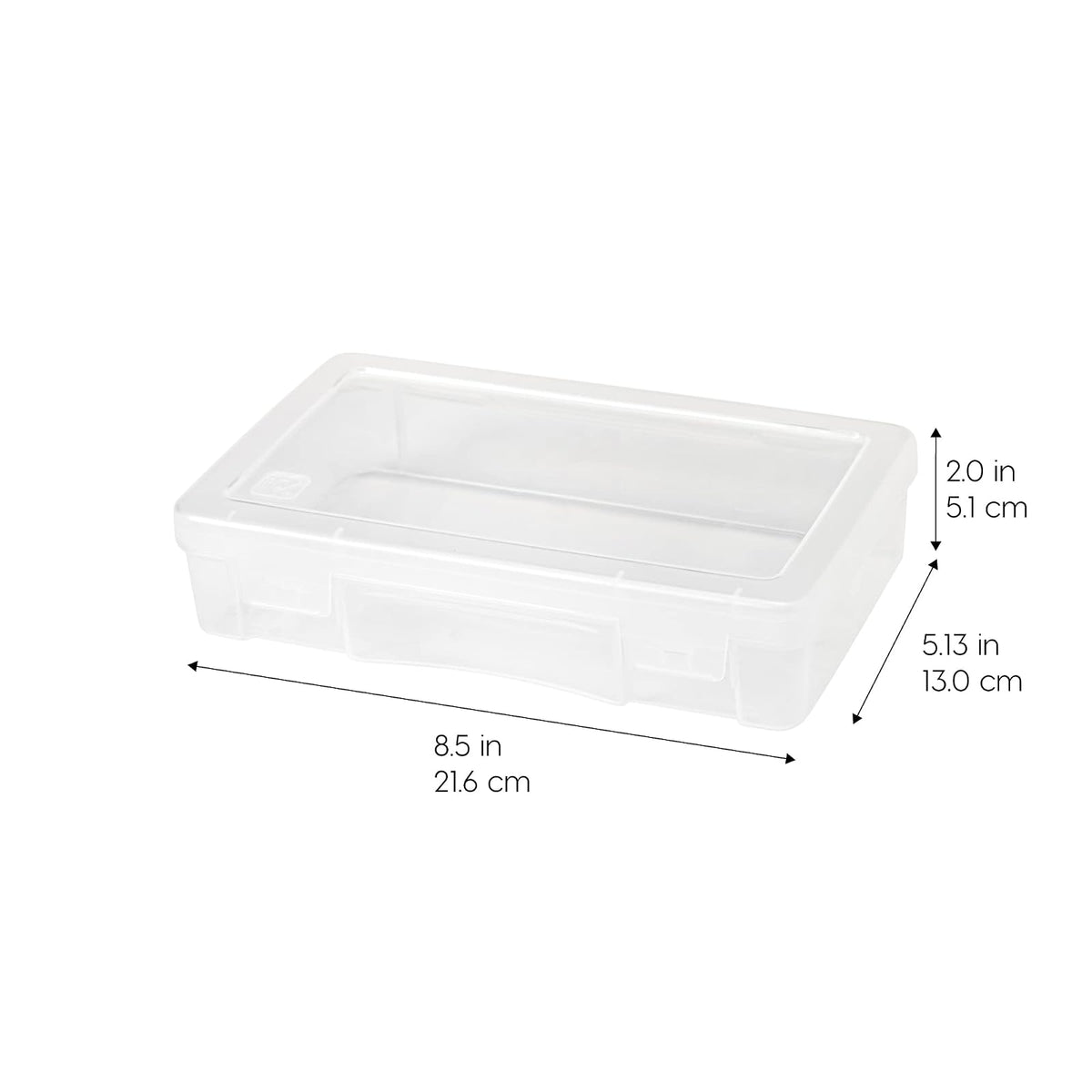 IRIS USA Organizadores de Cajas Plásticas Medianas, 10 Piezas, Claras | Contenedores para cuentas con tapa de broche, ideales para manualidades, recortes, calcomanías y porristas
