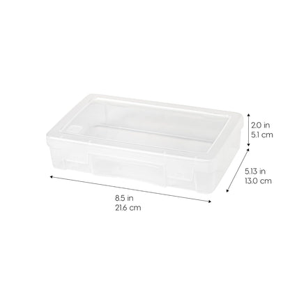 IRIS USA Organizadores de Cajas Plásticas Medianas, 10 Piezas, Claras | Contenedores para cuentas con tapa de broche, ideales para manualidades, recortes, calcomanías y porristas