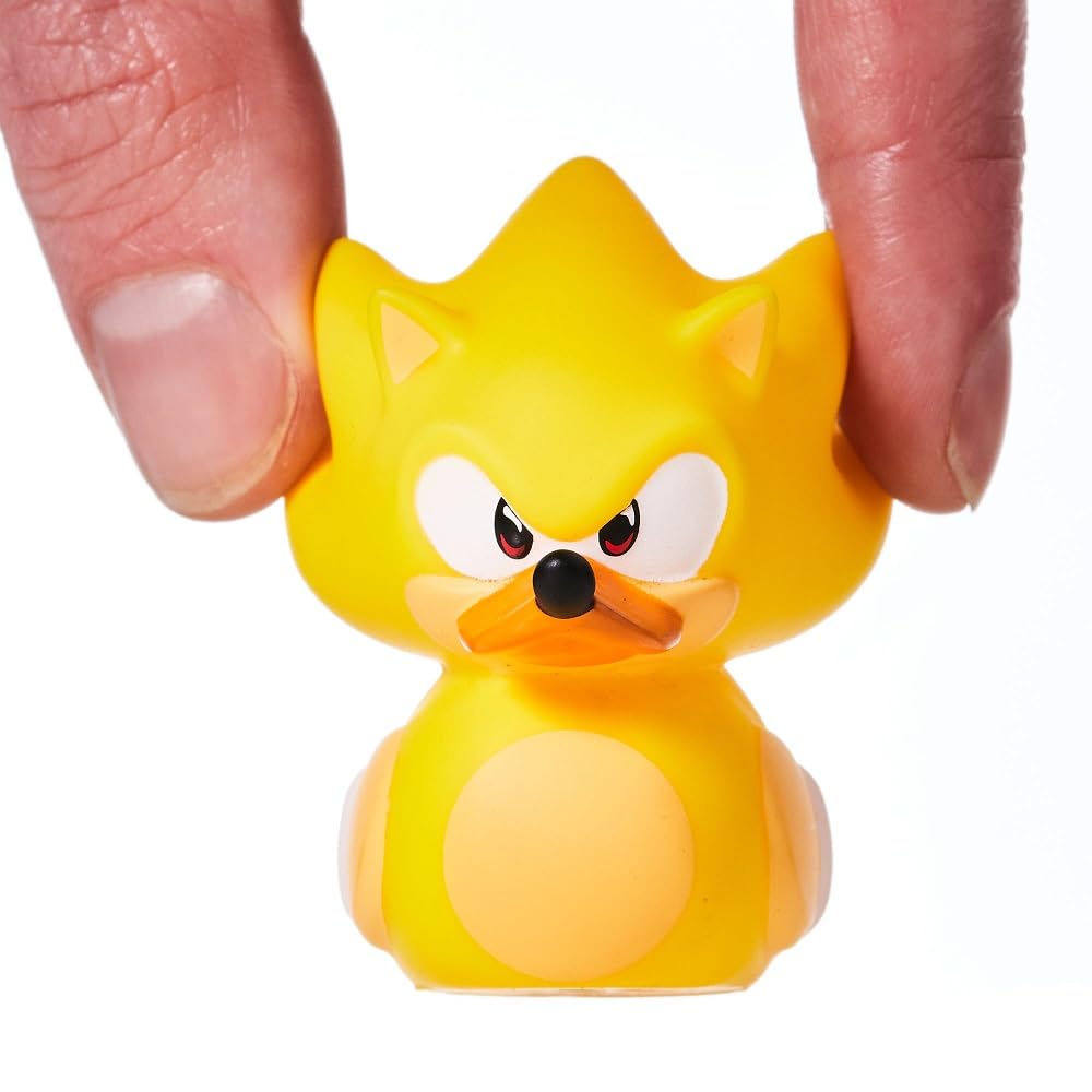 TUBBZ - Figura de Pato de Goma de Vinilo Coleccionable Super Sonic – Producto Oficial de Sonic The Hedgehog – TV Infantil, películas y Videojuegos