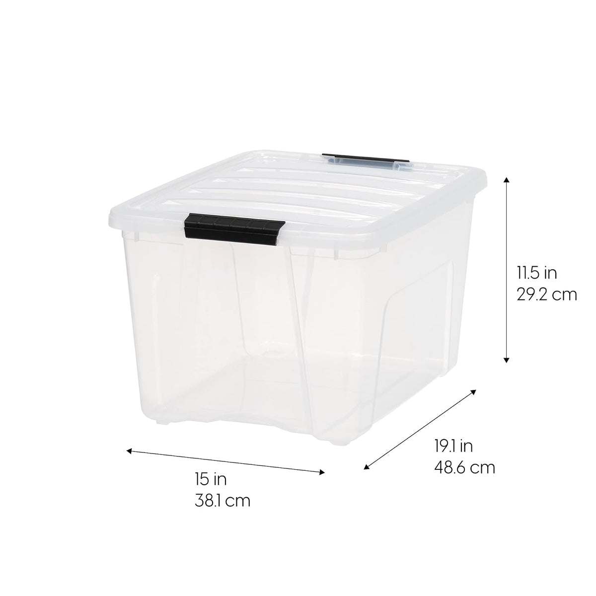 IRIS USA 6 Contenedores de 40 Qt con Tapa, Transparentes | Diseño transparente para ver el contenido fácilmente. Ideal para mudanzas, cobijas, ropa y garaje. Diseño anidable.