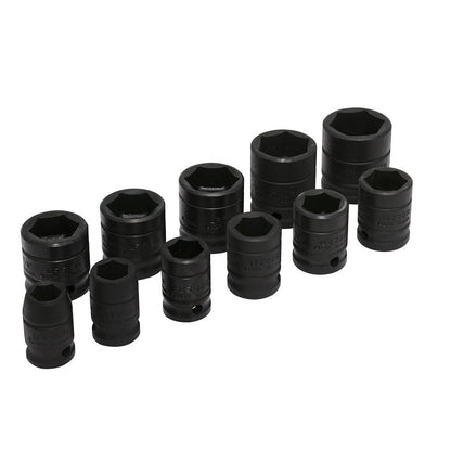 Urrea Dado de Impacto Cuadro 1/2 Pulgada, 6 Puntas, 1-1/4 y 1-5/16 Pulgadas - 11 piezas