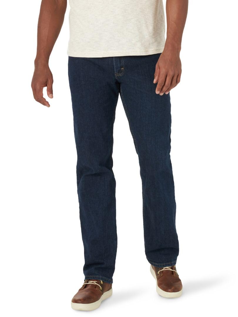 Wrangler Authentics Pantalón de Mezclilla Clásico 5 Bolsillos para Hombre - 34W x 34L - Índigo oscuro
