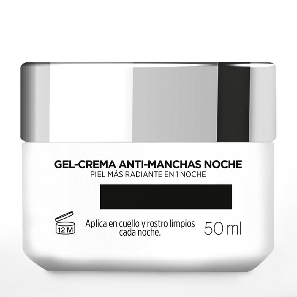 L'Oréal Paris crema noche antimanchas Glycolic Bright, 50ml - Gel crema facial con Acido Glicólico y Niacinamida que reduce todo tipo de manchas, Textura ligera y de rápida absorción.