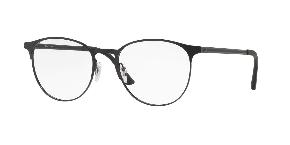 Marco para lentes con prescripción 0rx6375, Ray-Ban, Unisex adulto, Black on Matte Black/Demo Lens, 51 mm