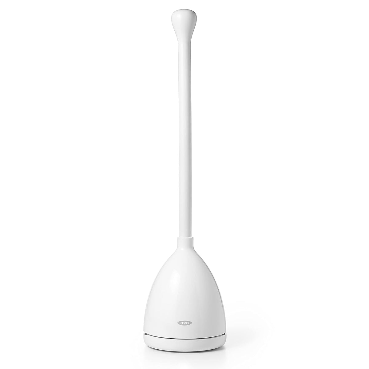 OXO Good Grips - Émbolo de Inodoro con Soporte | OXO Good Grips - Émbolo de inodoro con soporte y bandeja para goteo, color blanco - Émbolo de inodoro - Émbolo