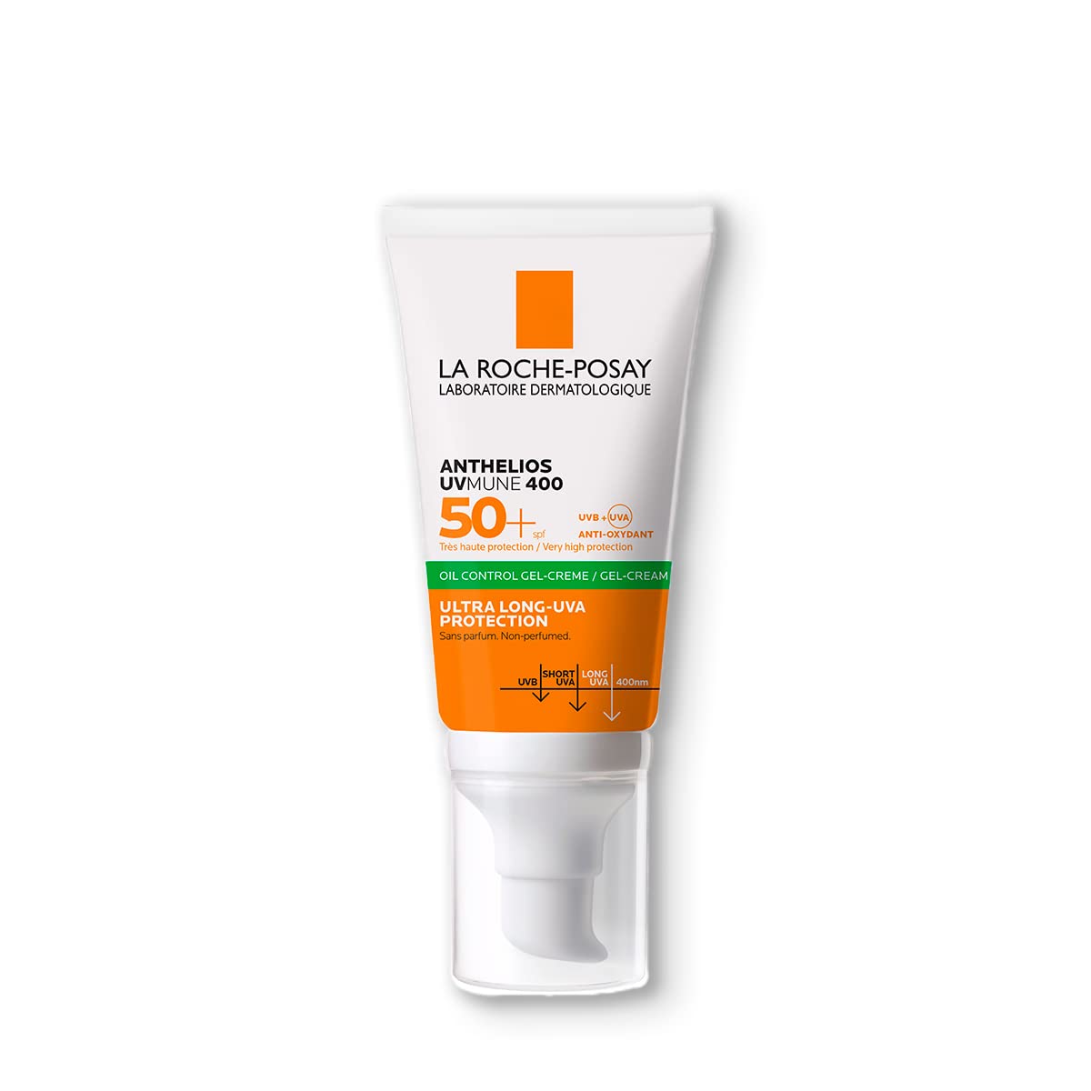 La Roche-Posay Anthelios Oil Control Toque Seco FPS 50+, Protector Solar Facial en Gel-Crema para Piel Grasa y Sensible, Matificante, Anti-Brillo, Sin Color, 50 ml