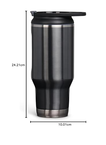 Igloo - Vaso de Acero Inoxidable de 946 ml, Flip 'n' Sip, carbonita