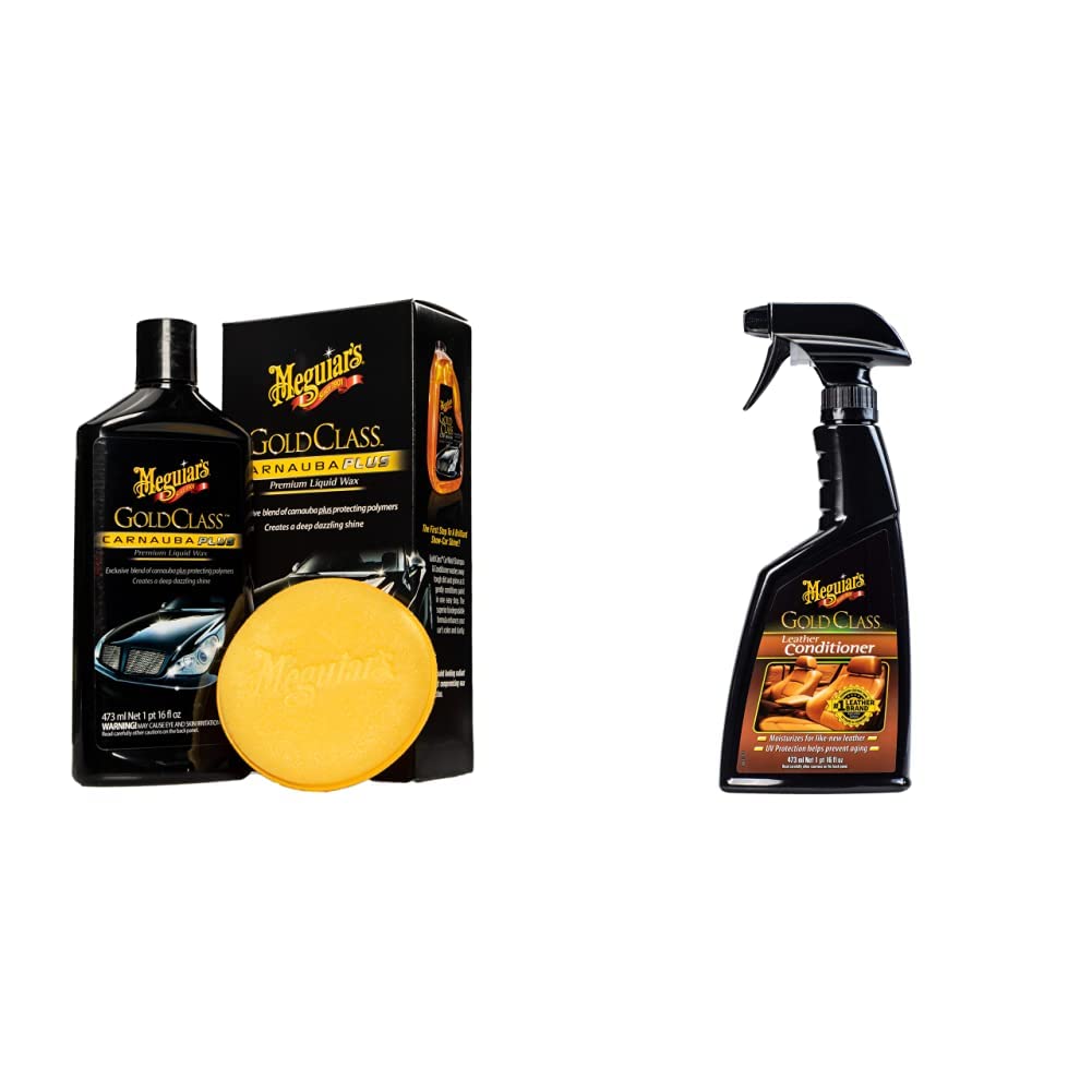 Meguiar's Gold Class Carnauba Plus Cera Líquida Premium 16 oz - 16 Fl Oz (Pack of 1) - Cera líquida + Acondicionador De Piel