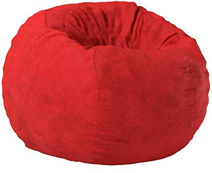 CordaRoy's Bean Bag Chair, Corduroy Convertible Chair Folds from Bean Bag to Bed, As Seen on Shark Tank - Red, Full Size